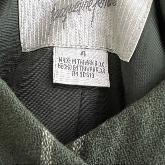 Jacqueline Ferrar Olive Green Plaid School Boy Style Dark Academia Blazer - Picture 4 of 10